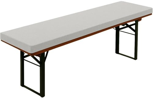 AQIGR Bierbankauflage Gepolstert 220x25/170x25/180x30 für Bierzeltgarnitur Bankauflage Bankkissen Sitzbankkissen Abnehmbar Waschbar für Gartenbänke, Terrassen, Innenbänke(Beige,110x35x3cm)