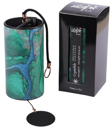 Zaphir Klangspiel Crystalide Frühling | Windspiel Geschenkverpackung in Schwarz - Chimes als Geschenk für Yoga, Kinder und Meditation in Grün