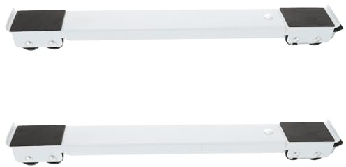 ANDRESLAD Adjustable White Movable Appliance Stand Base for Washing Machine and Fridge – Heavy-Duty Mobile Furniture Support with Retractable Design for Home Use