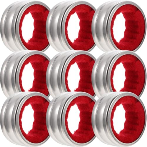CIYODO 9Pcs Stainless Steel Wine Bottle Drip Rings Leak-Proof Bottle Neck Catchers with Red Velvet Wine Collar for Home Bar and Party Use