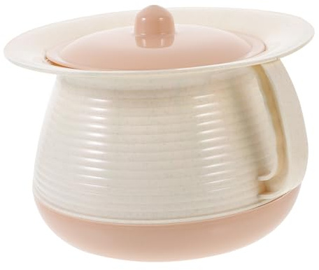 GOOHOCHY Pot de Chambre Portable Unisexe en Plastique PP Épais avec Couvercle Anti-Odeurs Capacité Adaptée Couleur Café Bassin de Lit Hygiénique et Urinoir pour Garçon et Filles pour