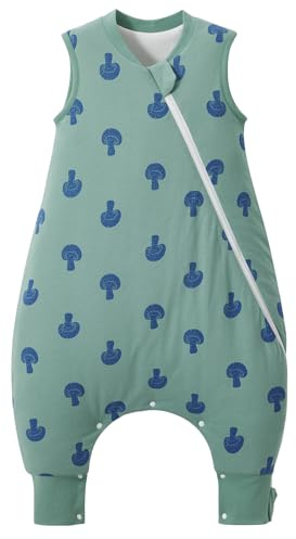 Duomiaomiao Saco de dormir para bebé de 1,5 TOG con piernas, 100 % algodón, con pies, unisex, para 6-12 meses, seta