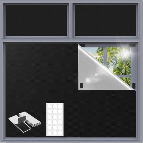 Takfönster mörkläggning 400 x 145 cm, 420D Oxford 100 % fönster mörkläggningstyg, solskydd värmeskydd, bärbar resa mörkläggningsgardin