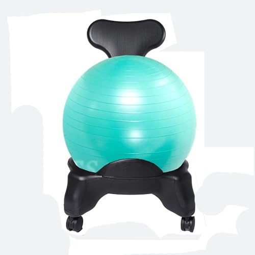 Zsh Yoga-Kugel-Stuhl, Büro Gymnastikball Stuhl mit Rückenlehne - Mit Übung, in Mehreren Farben erhältlich (Color : F)