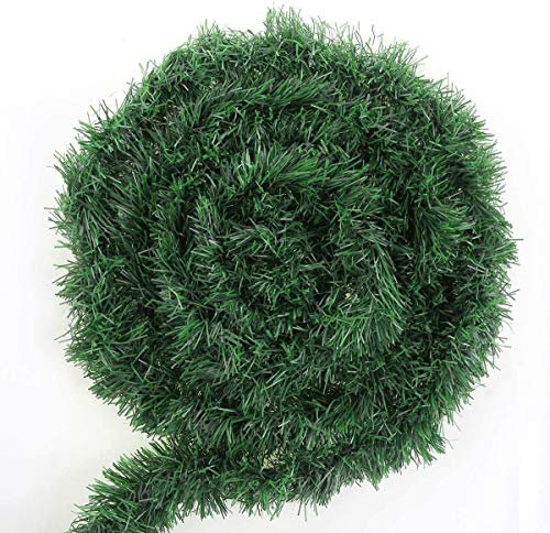 DIYASY 50Feet Green Artificial Christmas Garland Decoration, Non-Lit Soft Green Holiday Decor for Home Garden or Wedding Party, Fireplaces, Stairs, Hallway, Doors