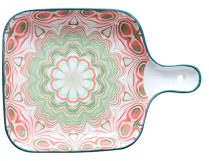 SMSOM Set di cuocere in Ceramica in Ceramica Set di 2 Pezzi Piastra Piccola Piastre di GETGLIA, Pan per Cucina, Cucina, Mini Dimensione 9 Pollici (Set di 2) (Color : D)