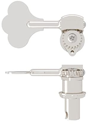 Hipshot HB6 Ultralite Bass-Stimmgerät, Kleeblatt-Taste, Diskantseite, glänzendes Chrom