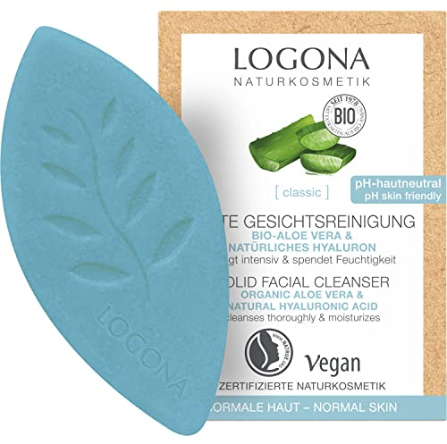 LOGONA Naturkosmetik Feste feuchtigkeitsspendende Gesichtsreinigung Bio-Aloe Vera & natürlichem Hyaluron