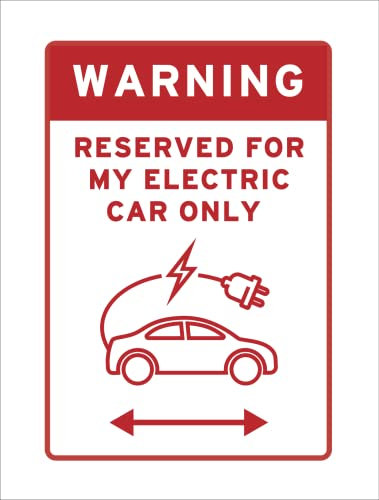 Zukeo Ltd Aluminium Red My Electric Vehicle Charging Parking Only Sign Funny Hilarious Joke Car Reserved Warning EV