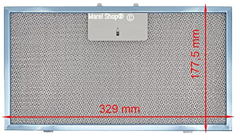 Marel Shop® - Filtro Metallico Antigrasso in Alluminio 329 x 177,5 mm per Cappa compatibile con Elica per Modelli: ELIBLOC 9STGRA80-9LXSILVERF80 HIDDEN IXGLA60 - IXA60-20IXA60