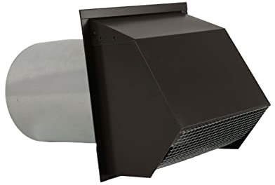 RDP Hooded Wall Vent with Screen and Damper (6 Inch, Brown)