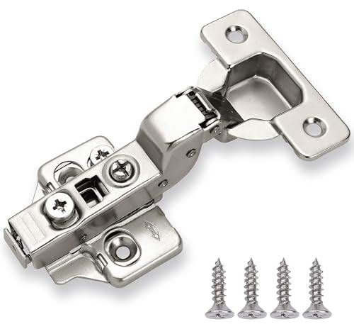 DecoBasics Inset Soft Close Cabinet Hinges for Kitchen Cabinets (10 Pcs) -105° Frameless Concealed Cabinet Door Hinge -3 Way Adjustability -Clip on Plate & Matching Screw for Easy Installation