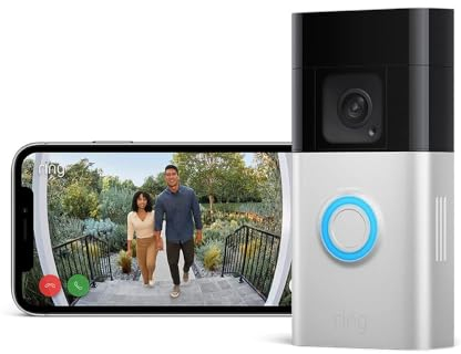 Certified Refurbished Ring Battery Video Doorbell Plus by Amazon|Wireless Video Doorbell Camera with 1536p HD Video,Head-To-Toe View,Colour Night Vision,Wi-Fi,DIY|30-day free trial of Ring Home