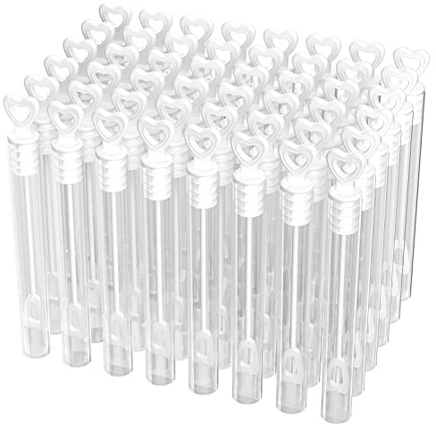 Gvolatee 48pz Bolle di Sapone a Forma di Cuore, per Regalini Compleanno Bambini Invitati, Regalo e Decorazioni Matrimonio, non contiene liquidi a bolle d'aria