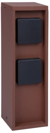 BOLD 19370 Pado presa elettrica esterna da giardino (colonna di alimentazione) con spina a 2 prese in colore ruggine (colonna di alimentazione esterna IP44 | 3680 Watt | angolare | 30 x 9 x 9 cm)