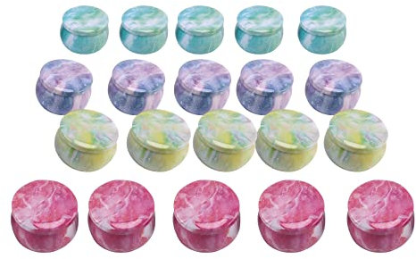 GROCKSTR 20 barattoli di latta per candele, 4,4 mm, vuoti, con contenitori rotondi, per realizzare candele, artigianato sfuso