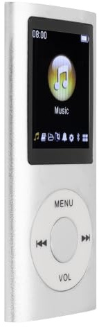 Lecteur MP3, Lecteur de Musique MP3 Portable sans Perte de Son avec écouteurs, Lecteur de Musique Numérique à écran LCD de 1,8 Pouces, Prise en Charge jusqu'à 64 Go (Argent)
