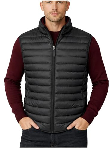 Xact Men's Funnel Neck Quilted Puffer Gilet/Bodywarmer, Mid-Weight Vest with Concealed Zipped Front Pockets