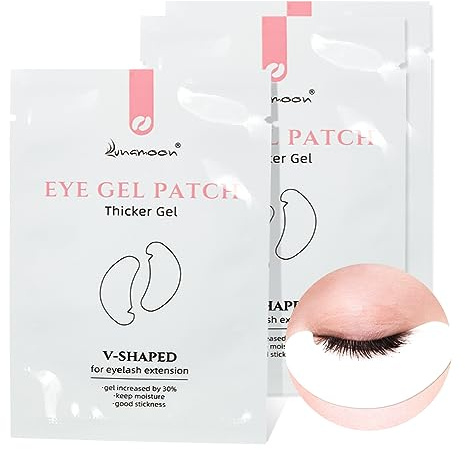 Lunamoon 100 paia di cuscinetti per ciglia estensioni ciglia, cuscinetti per ciglia a V, cuscinetti per lifting delle ciglia, eyelash Extension (V-Pink100)