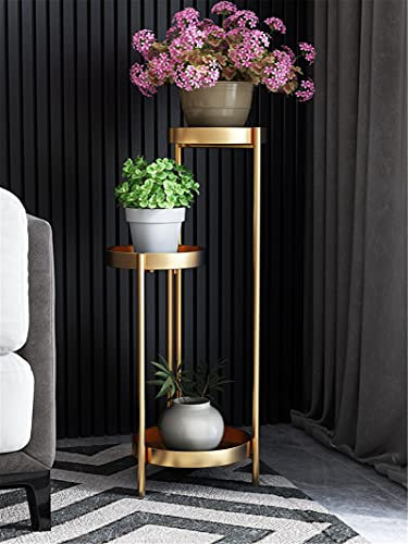 3 Tier Plant Stand, Tall Plant Stand Display Shelf, Living Room Flower Plant Stand Staircase Corner Display Rack, Gold