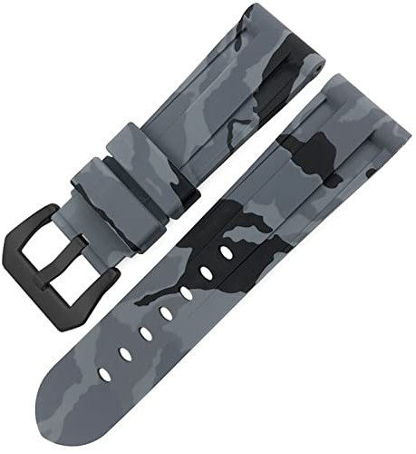 BONOOL Correa de reloj de goma con cierre de mariposa de 24mm y 26mm para Panerai LUMINOR, correa de reloj deportiva de silicona colorida sumergible