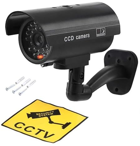 TronicXL Kamera Dummy Überwachungskamera CCTV mit Blinkender LED I CCD Kamera Attrappe Fake Innen & Aussenbereich Kameraattrappe schwarz
