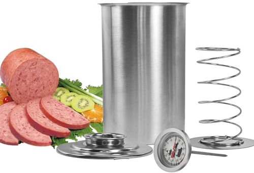 Holzsammlung Casseruola per Prosciutto in Acciaio Inox, Bollitore Prosciutto, Pentola a Pressione per Prosciutto Bollitore 1,5 kg - Argento