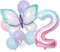DIWULI Globos de Cumpleaños Mariposa Número 2 - Decoración