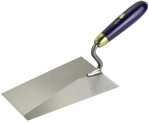 Cazzuola Punta Quadra in Acciaio, Strumento da Muratore per Intonacatura Professionale, Utensile Rifinitura per Edilizia - 180 mm.