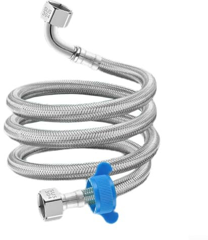 Hasaller Connettori flessibili a gomito per tubo di ingresso caldo e freddo, in acciaio inossidabile, connettori flessibili a gomito da 1/2 a 90°, per tubo idraulico intrecciato per caldaia da
