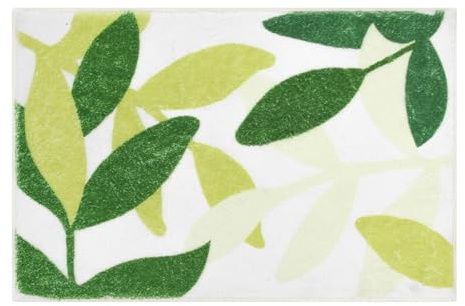 Spesh Alfombrilla de baño para baño, 40 x 60 cm, antideslizante, suave, duradera y lavable a máquina (hoja)