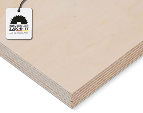 HausFux Multiplex-Platte nach Maß - 1,8 cm starkes Birken-Sperrholz, hohe Stabilität, kreuzweise verleimt - Handwerker-Qualität - Maßanfertigung (Natur, 160 x 60 cm)
