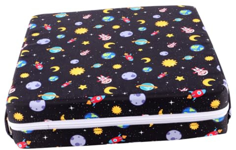Kinder Sitzerhöhung Stuhlsitzpolster Schwarz aus Twill Cloth | 1 Stück, Abnehmbar und Platzsparend, für Zuhause und Restaurant, Passend für Viele Esszimmerstühle
