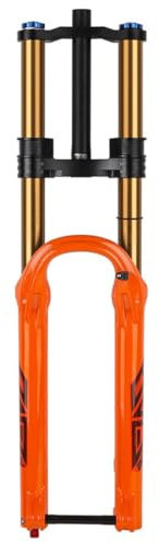 Downhill Mountainbike Federgabel 27.5 29 Doppelt Geschultert Luftgabel Steckachse 15x110mm BOOST Fahrrad Gabel Federweg 160mm Zugstufe Einstellen Gerade/Konisch DH/XC/AM(Orange Straight,27.5'')