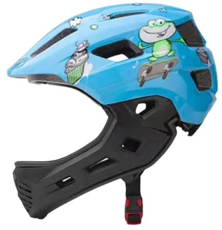 Ronyme Casque de vélo pour Enfants pour garçons et Filles, Casque de Cyclisme, Casque de vélo Absorbant Les Chocs, Casque intégral pour l'escalade en, Grenouille Bleue