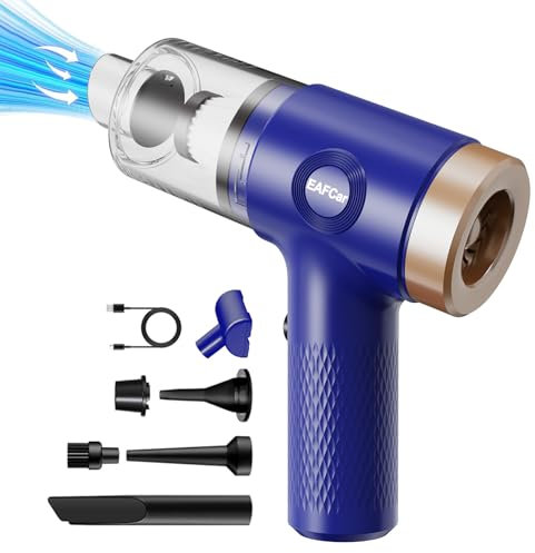 EAFCar Handheld Vacuum Cleaner, Powerful 13000Pa with Brushless Motor Type-C, Rechargeable Mini Vacuum Cleaner Air Blower & Hand Pump for Pet Hair Vehicle Home Office