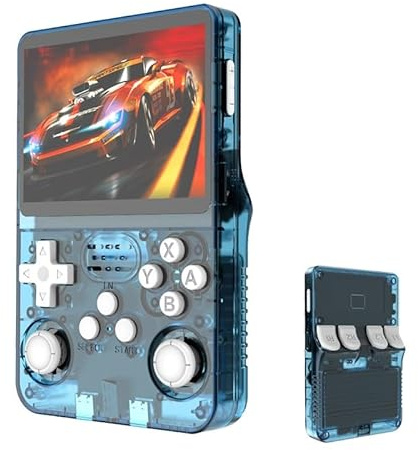 Aidodmom Consola de mano de videojuegos retro, pantalla IPS de 3,5 pulgadas, reproductor de vídeo, tarjeta TF de 64/128 GB, más de 20 000 juego, sistema Linux de código abierto