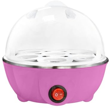 3 In 1 Durable Kitchen Electric Egg Cooker, Steamer for Eggs, Egg Cooking Machine, Automatic Egg Boiler Electronic Poacher Machine (Pink)