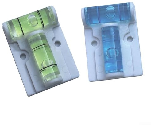 Eawfgtuw Lot de 2 niveaux horizontaux en plastique de type T pour portée de niveau, avec inclinomètre à bulles, vert/bleu pour nivellement de caravane et camping-car