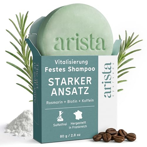 Arista Champu Solido con Biotina y Romero, Champu Volumen Cabello Fino para el Pelo Apagado, Aporta Volumen y Elasticidad, Sin Parabenos, Sulfatos ni Siliconas (80 g)