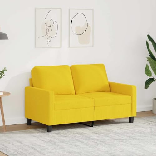 Fangmaliuyun 2-Sitzer Sofa Hellgelb 138x77x80 cm aus strapazierfähigem Stoff mit Metallgestell, Modernes Design, Robustheit und Langlebigkeit für Wohnzimmer, Jugendzimmer und Küche