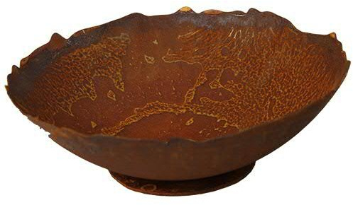 Schlichte & Runde Gartenschale in Rostoptik (Fester Stand) - Kleine Dekoschale: Ø 34cm / Höhe 11cm - Wetterfest & Frostsicher - Metall/Edelrost - Rostschale
