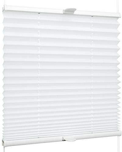SchattenFreude Plissee nach Maß für Fenster & Tür | Zum Anschrauben in der Glasleiste | Reinweiß, Breite: 701-900mm x Höhe: 300-1000mm