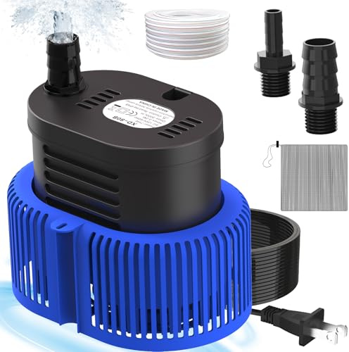 Pool Cover Pump above Ground - Submersible Water Sump Pump Swimming Water Removal Pumps, with Drainage Hose & 25 Feet Extra Long Power Cord, 850 GPH inGround, 3 Adapters