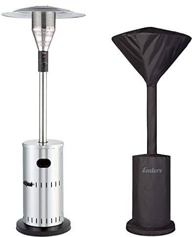 Enders Gasheizstrahler Heizpilz Set mit Schutzhülle - Stufenlos regulierbar, Transporträder, Umkippsicherung