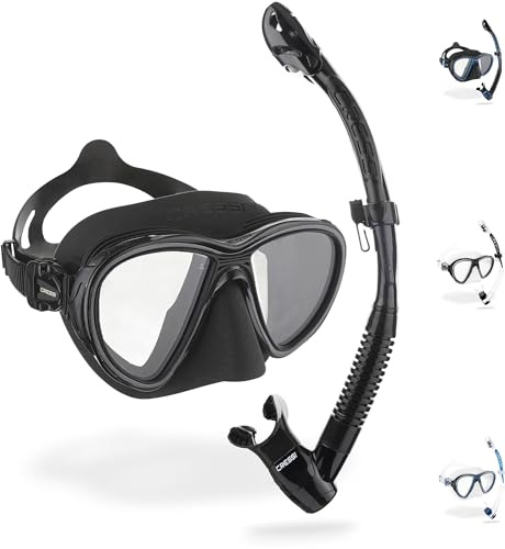 Cressi Quantum + Itaca Ultra Dry Combo - Schnorcheln Combo Set, Schwarz/Schwarz, Einheitsgröße, Unisex Erwachsene
