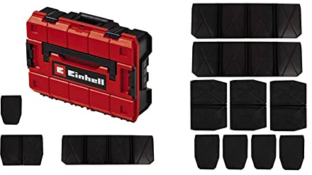 Einhell Systemkoffer E-Case S-F (für universelle Aufbewahrung von Werkzeug, max. 25 kg Beladung, stapelbar, inkl. 18 Kunststofffächer)
