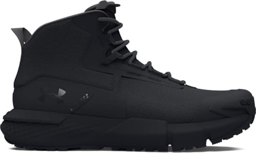 Under Armour UA Charged Valsetz Mid Zapatos tácticos para hombre, cómodas y duraderas botas de montaña, color negro/negro/gris azabache