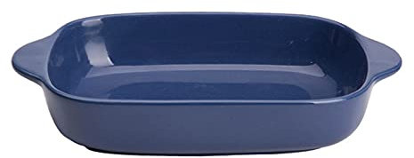 Lasagnera Piatto da forno in ceramica, 450 ml grande panettiere rettangolare, bakeware for cucinare, cucina, torta, cena for banchetti e uso quotidiano Teglie da Forno (Color : Blauw)
