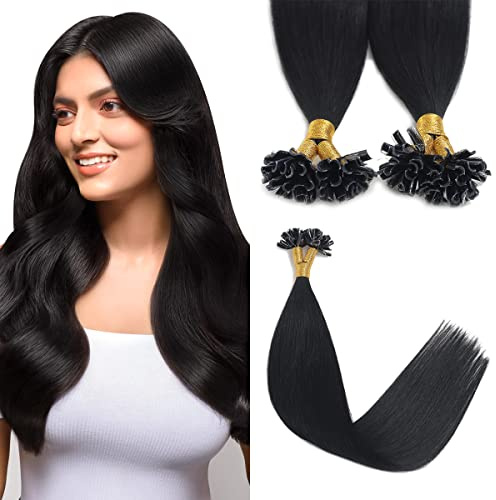 Sindra U Tip Hair Extensions Human Hair Jet Black #1